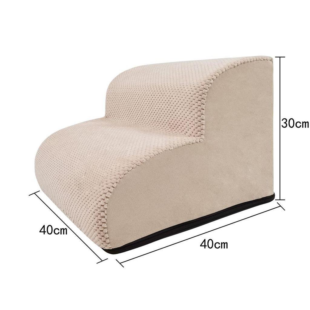 Washable Gray Pet Ramp for Small & Medium Dogs - Sponge Steps & Sofa Climbing Ladder