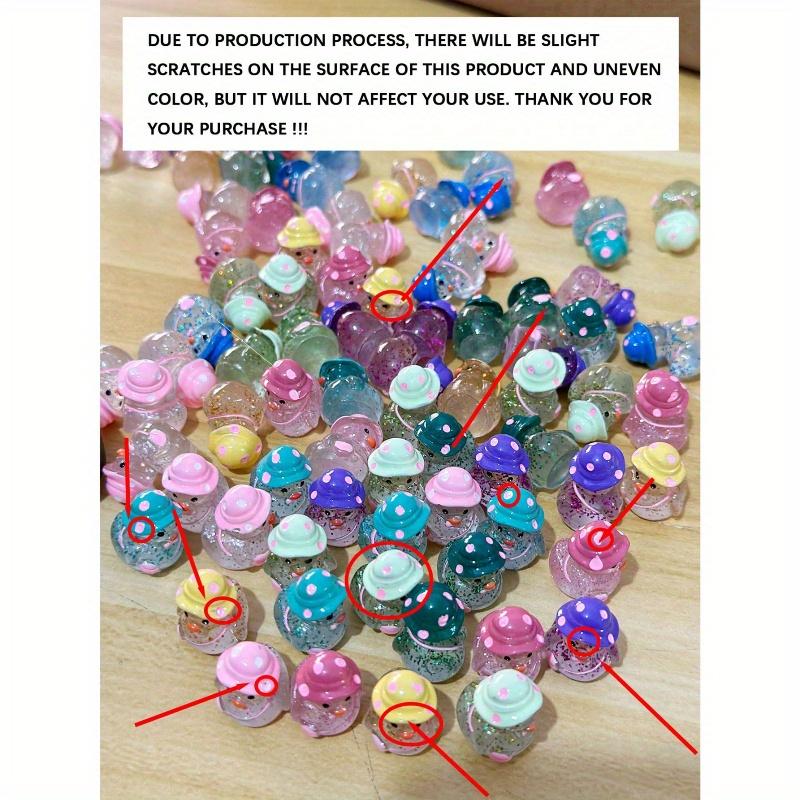 Patos Luminosos Flash Mini, Pato em Miniatura com Chapéus, Decoração de Jardim de Fadas Fluorescente, Animais Fofos Micropaisagem