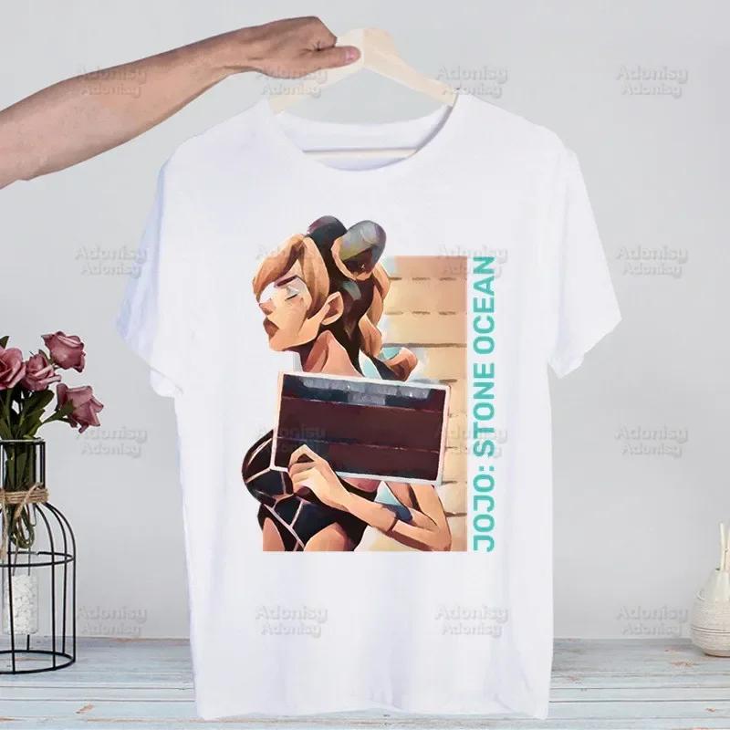 

Jojo Bizarre Adventure Мужская хип-хоп футболка Харадзюку Джолин Куджо Футболки с коротким рукавом Повседневная футболка Stone Ocean Топы Футболки 4XL
