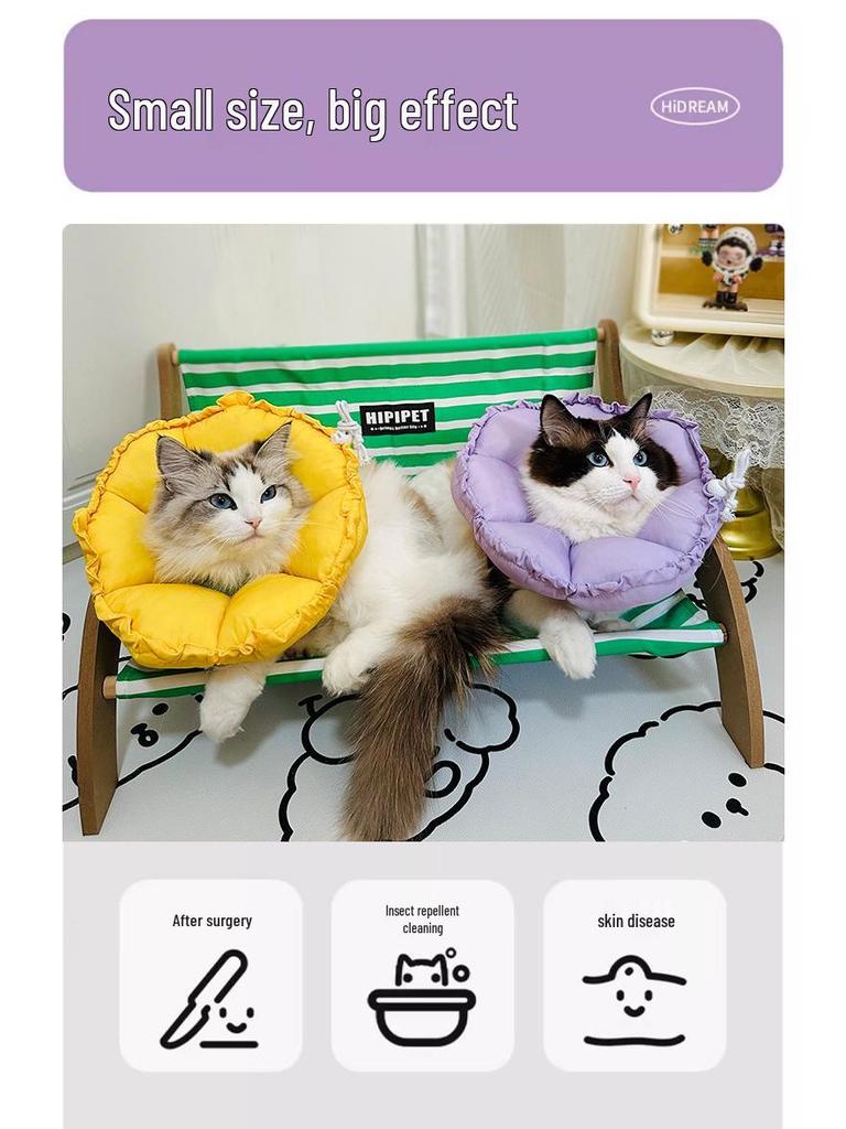 Waterproof Soft Elizabethan Cat & Kitten Collar: Anti-Lick Anti-Bite Neck Cone for Sterilization & Small Dog Protection.