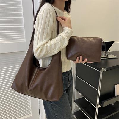 Popular Retro Tote Women's Large-capacity New Versatile Mother and Child Bag Underarm Bag Premium Shoulder Bag