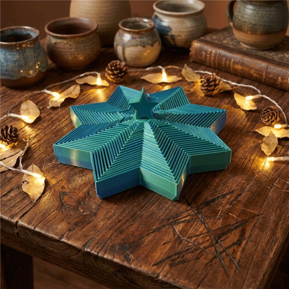 Spiral Octagonal Christmas Tree Spiral Toy 3D Printed Expanded Sensory Model Kid/ Adult