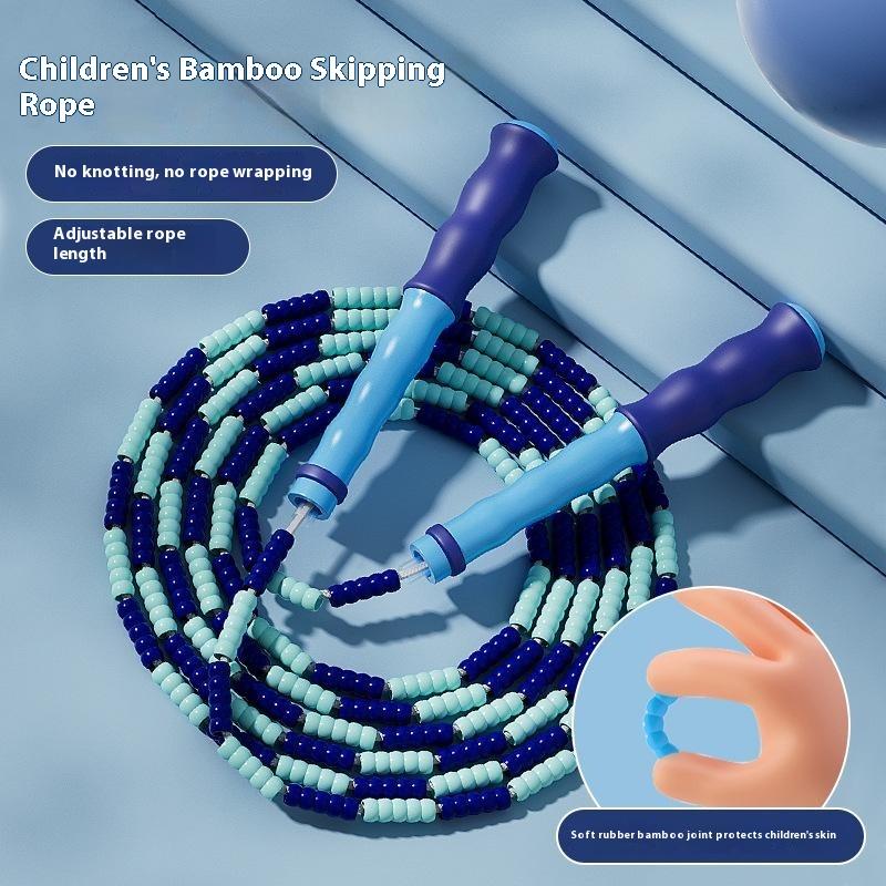 Adjustable Bamboo Jump Rope for Kids 2.8m Length Adjustable Training Equipment PVC Cord