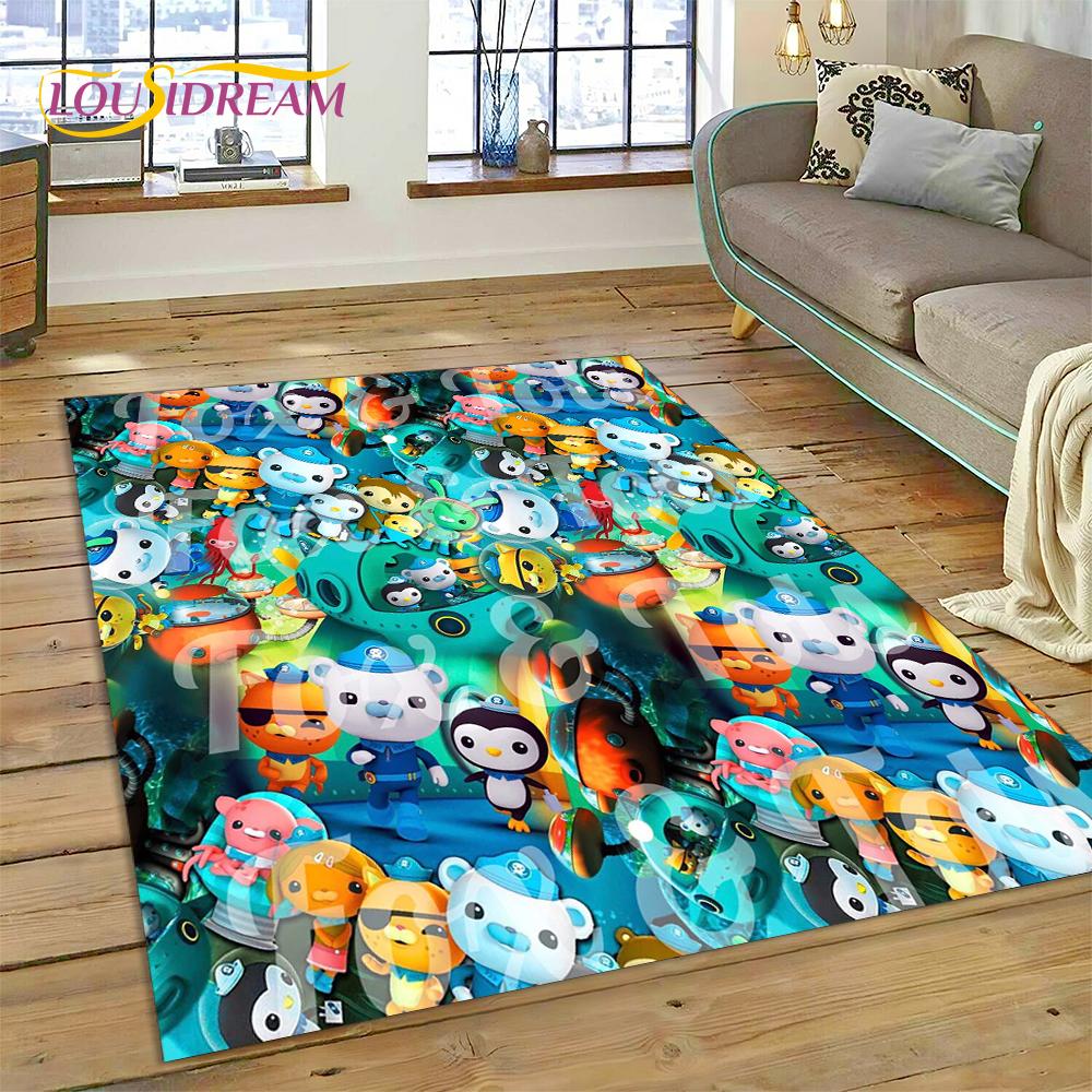 3D kreslený koberec The Octonauts Barnacles, Koberec do obývacího pokoje, ložnice, k pohovce, rohožka, Dekorace, Dětská protiskluzová podlahová rohož