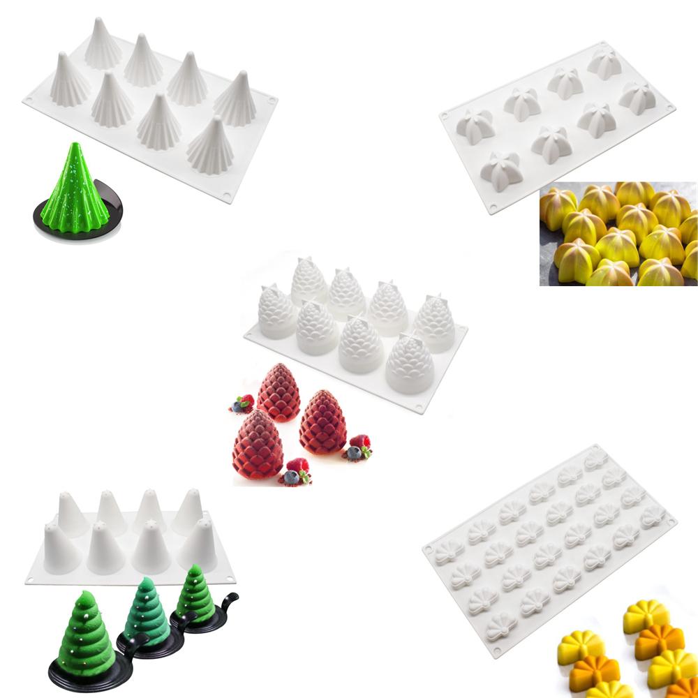 Weihnachtsserie Silikonform Baum Tannenzapfen Stern Kuchenform Kekse 3D DIY Handgefertigt Küchenbackwerkzeuge Dekorierform