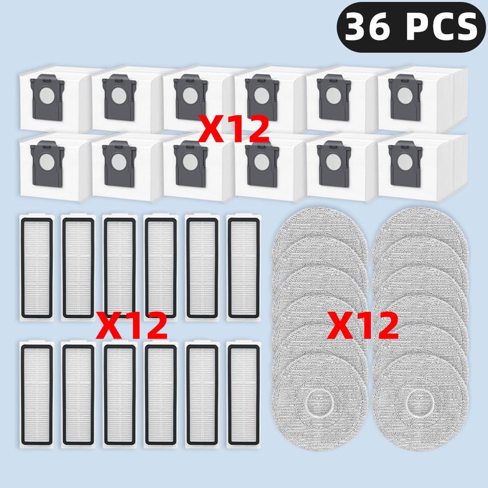 Compatible For ( Cecotec Conga X100 / X100 X-Treme ) Replacement Parts HEPA Filter Mop Cloth Dust Bag