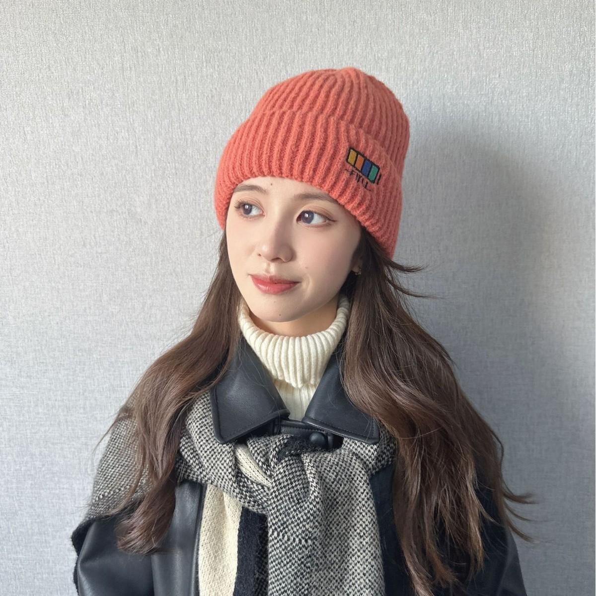 

Autumn and Winter Hats for Women s New Korean Knitted Hats Versatile Warm Ear Protection and Thickened Fashionable Wool Hats One size