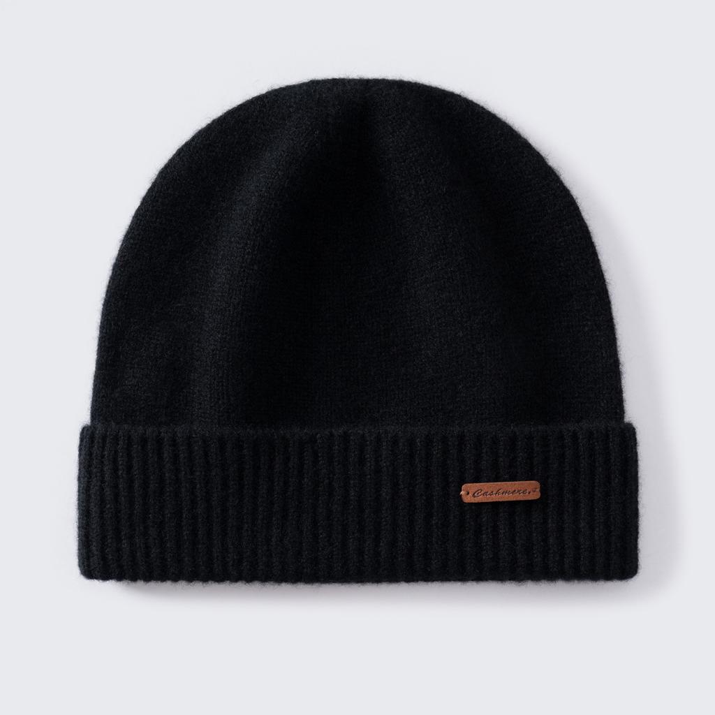 Winter New Warm% Pure Cashmere Hat Men's and Women's Knitted Wool Hat Casual Hat Outdoor Cold Hat