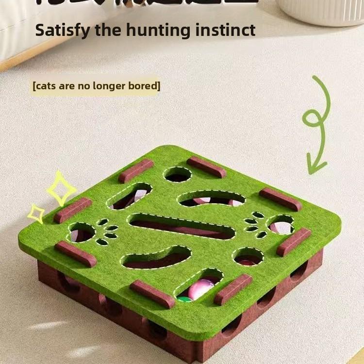Feather Felt Cat Toy Set With Maze Balls For Interactive Play And Intelligence Development