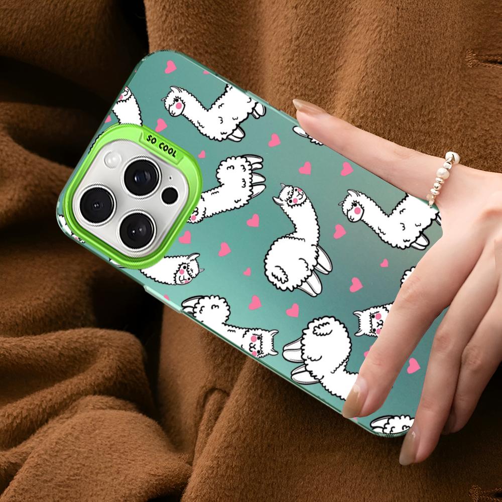 Llama Alpaca Animals Cartoon Colorful Phone Case For IPhone 16 15 14 13 12 11 Pro Max X XR XSMAX Matte Shockproof Back Cover