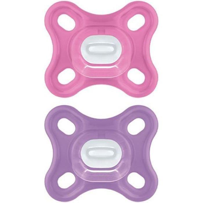 MAM Comfort Sucette Physiologique +0m Rose Lotto di 2 + Boîte de Conservation