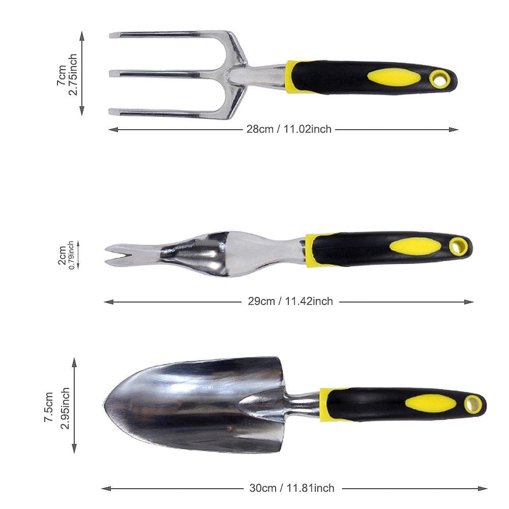 gardening tool including a stainless steel hand transplanting pruning garden and a seed with a storage tote Perfect for and and 13-piece set, shovel,