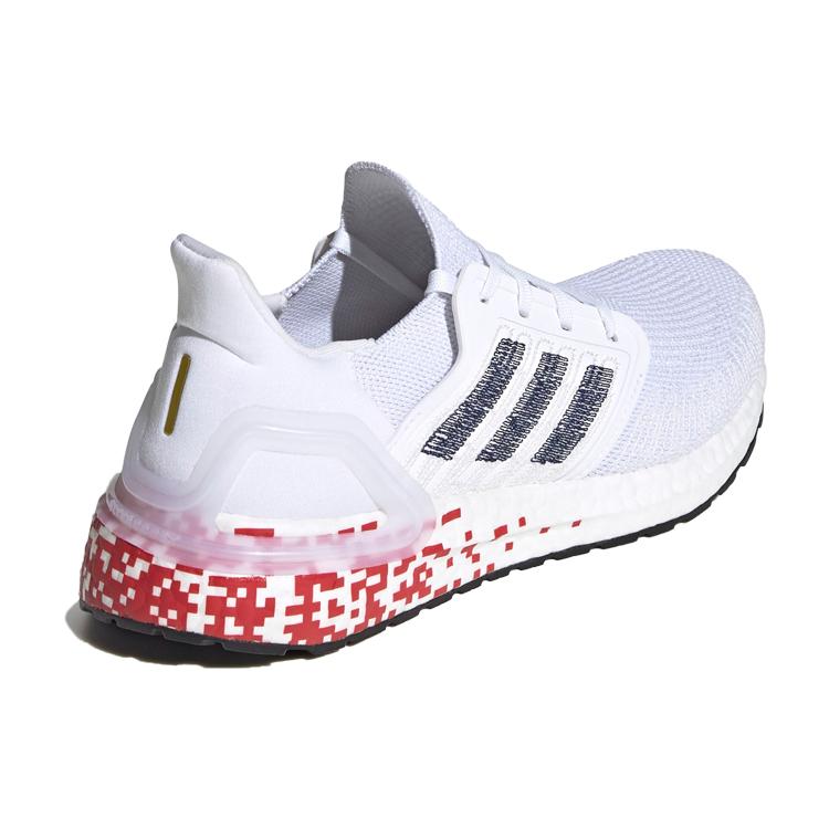 New Adidas UltraBoost 20 'Digital Pixel White Scarlet' Women's EG0722
