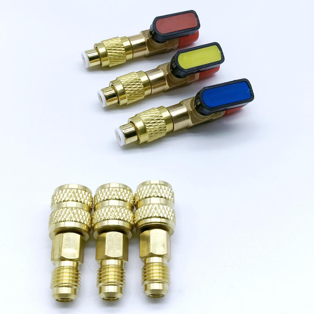 Air Conditioning Refrigerant Angled Compact Ball Valve Fits for HVAC R12 R22 R410a Charging Hoses AC Refrigerant Adapter