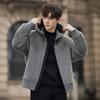 New Hooded Double-sided Woolen Coat Men's Casual Solid Color Loose Wool Jacket Woolen Short Coat Trend