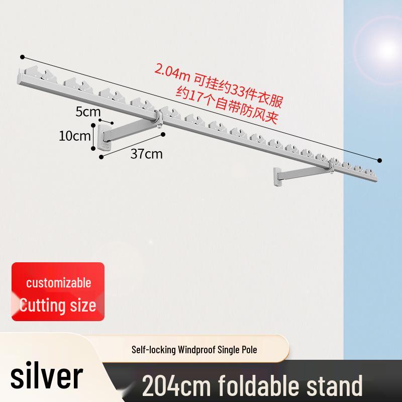 Invisible Wall-Mounted Retractable Clothes Drying Rack for Balcony and Home Use