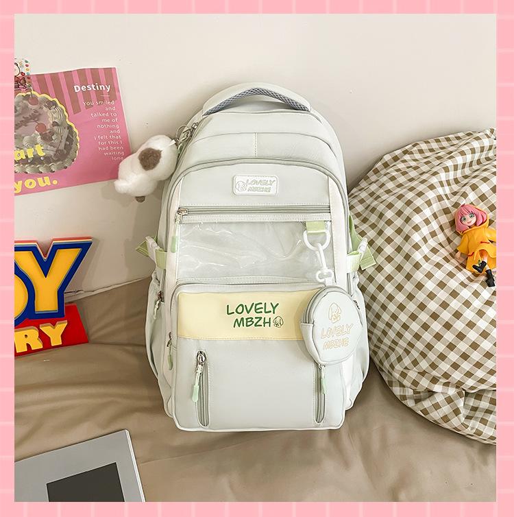 The schoolbag is high-value, fresh and cute, and the second-dimensional schoolbag has a large capacity.