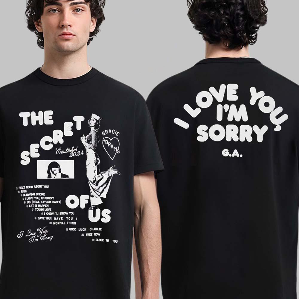 

Gracie Abrams The Secret of Us Graphic I Love You I’m Sorry Two Sided T-Shirt L