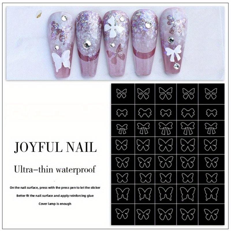 1Pc Airbrush Hollow Nail Art Stickers Love Butterfly Cross Starburst Airbrush Template Nail Stickers