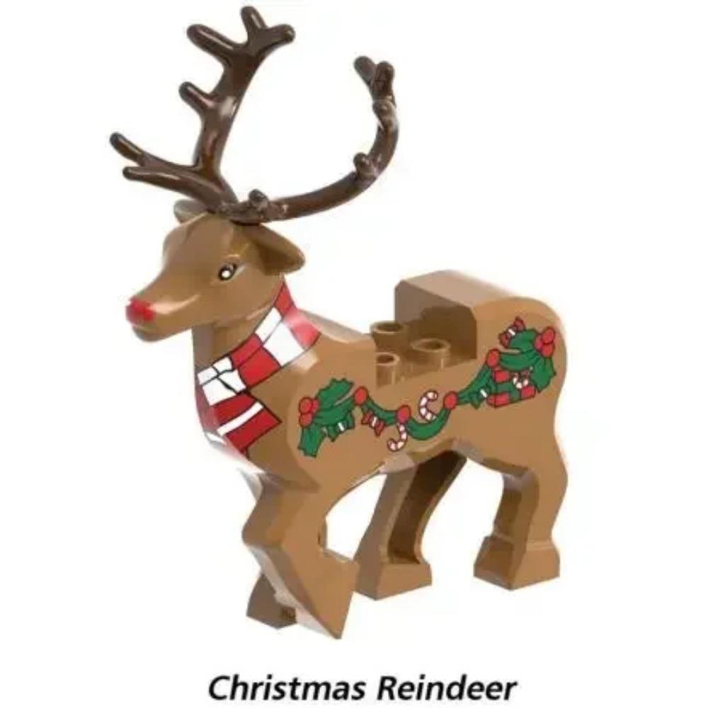 

Рождественские фигурки, блоки, игрушка, Санта Клаус, олень, строительные кирпичики, игрушки, подарок