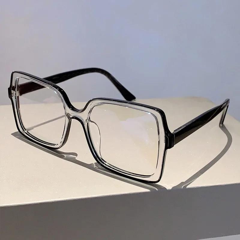 New Oversized Square Eyeglasses Trendy Blue Light Blocking Spectacles Ins Stylish Brand Designer Computer Eyewear