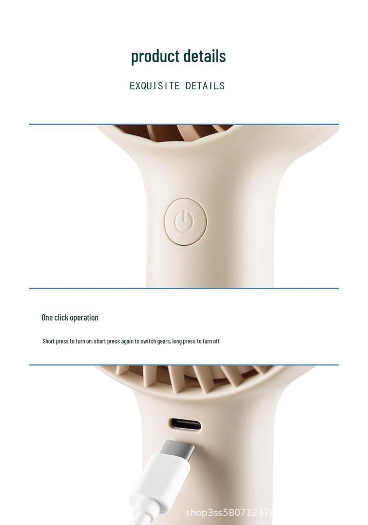 2026 High-Speed USB Rechargeable Handheld Fan: Five-Speed, Portable, Strong Wind, Customizable Logo Gift