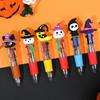 Halloween Mini Four-Color Ballpoint Pen Cute Cartoon 4 Color Retractable Rollerball Pen Student School Gift Stationery