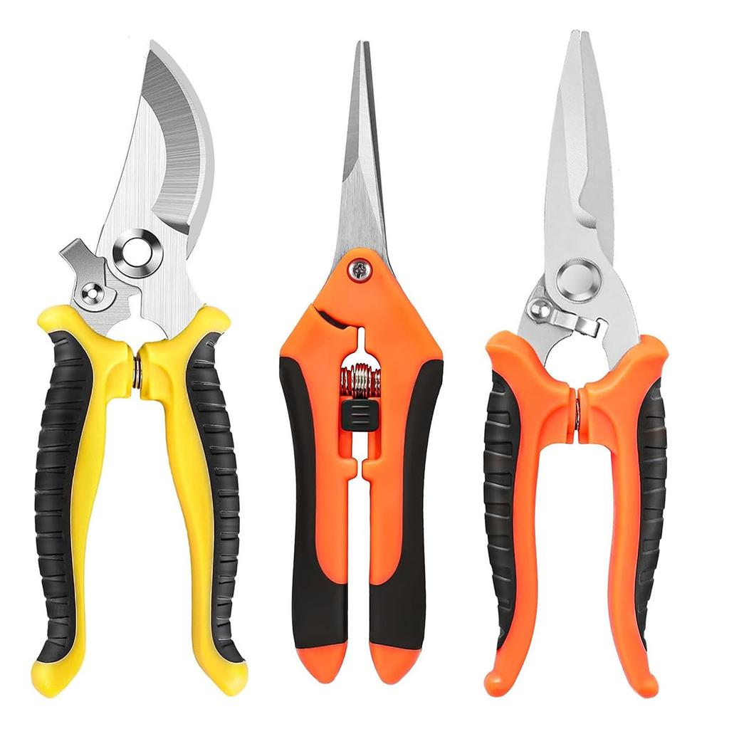 Heavy-Duty Garden Pruning Shears Set, Multi-Functional Pruning Shears/Fruit Picking Shears/Branch Cutters