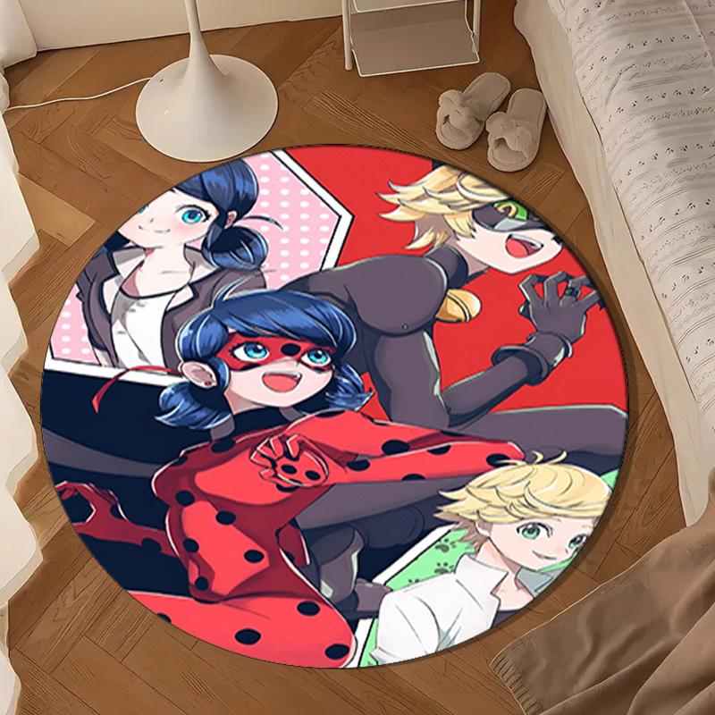 Mira-culous Adventures Round Rug for Livingroom,Bedroom, Palyroom, Chair Rug, Area rug, Circle Carpet, Large Size Decor Fan Christmas gift