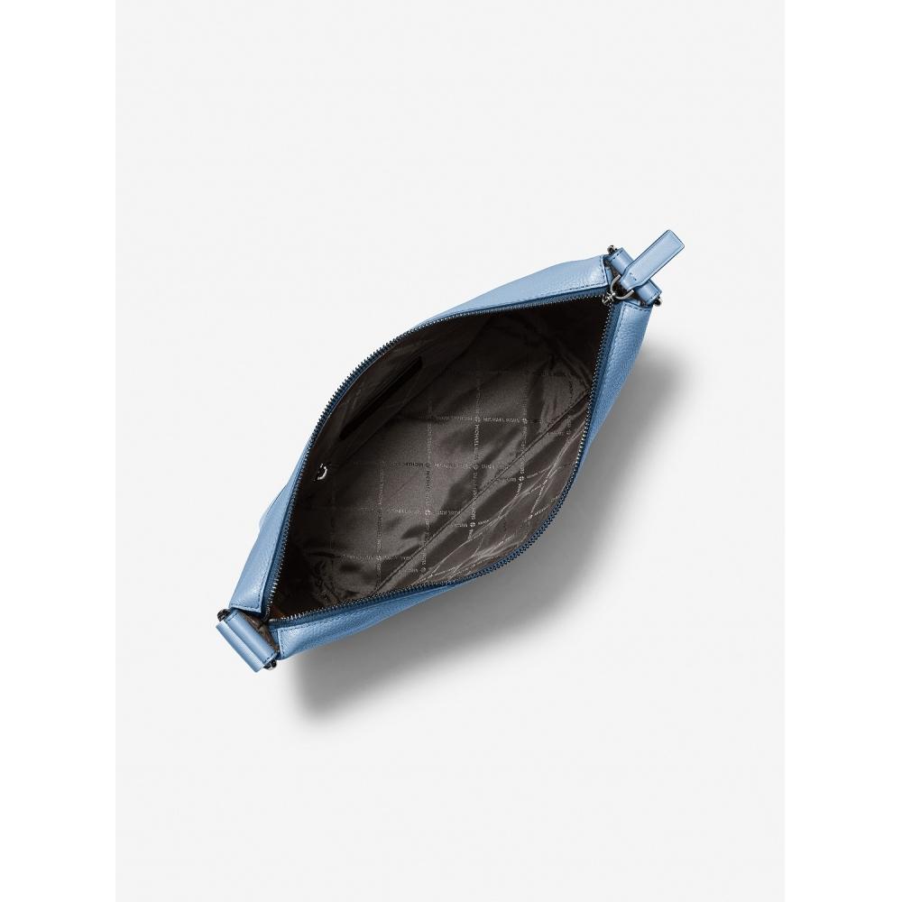 Michael Kors Cooper Pebble Leather Crescent Bag 37t5lcol6l1540 Light Sky