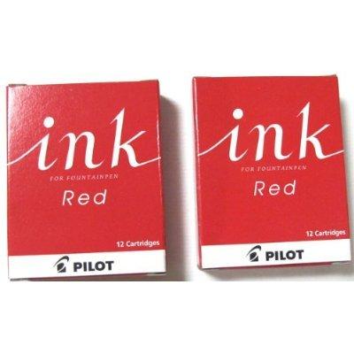 Pilot Fountain Pen Ink Cartridges IRF-12S-R, Red, 2 Boxes