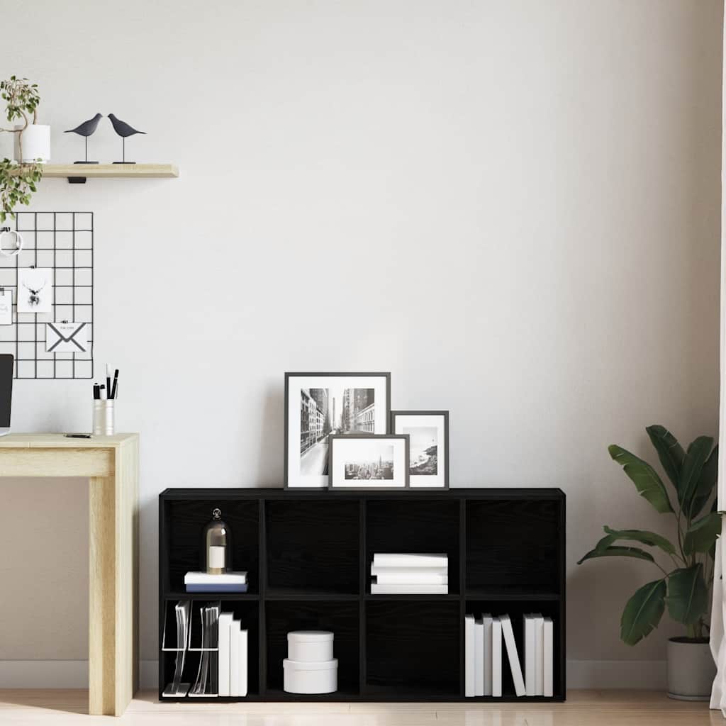 Bookshelf Black Oak Effect 66 x 30 x 130 cm Engineered Wood