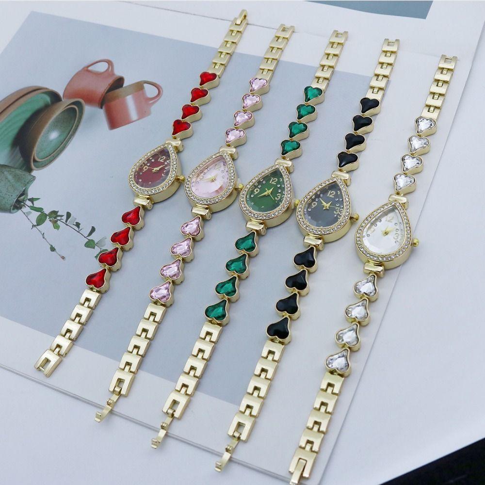 Fashion Accessory Heart Bracelet Watch Waterdrop Shaped Case Women's Quartz Watch  Daily Use