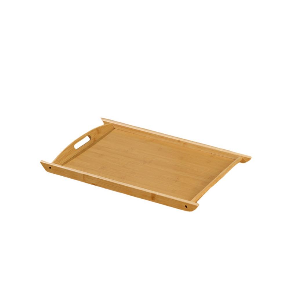 Rectangular Tea Bamboo Tray Double-handled Storage Tray Simple Fast Food Tray  Dinner Plate