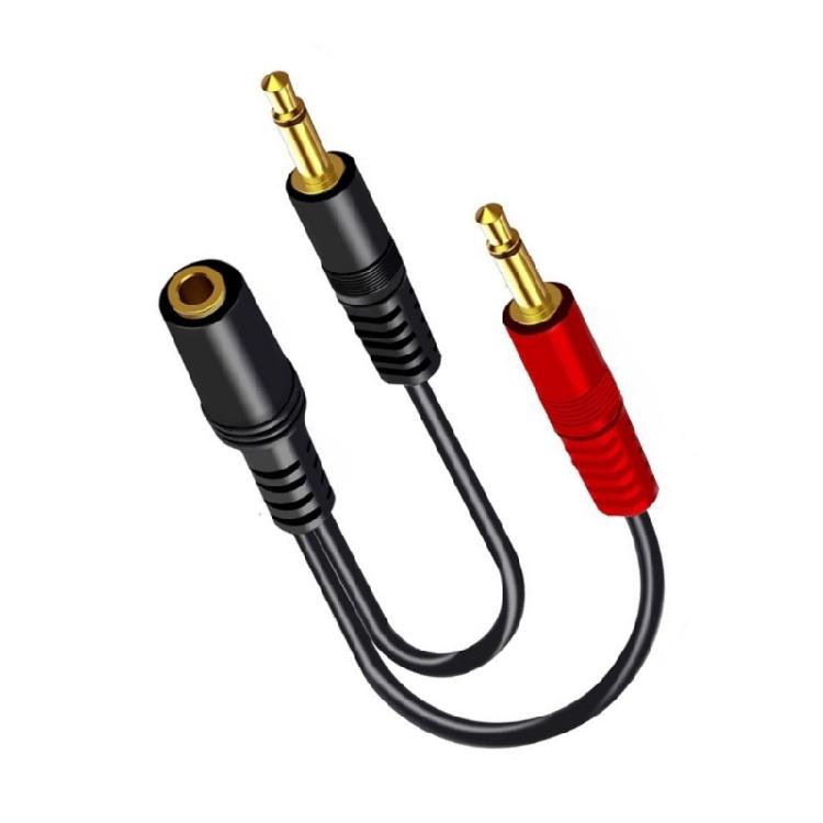 3.5mm Y Splitter Cable Female to Two Male Sound Cable for Headphones and Microphones