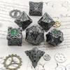 DND Metal Dice Set Dungeon and Dragon Suitable for Smooth Rolling In RPG and Table Games 7pcs