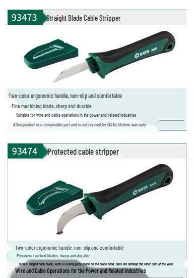 SATA VDE Insulated Cable Stripping Knife (Models 93470, 93471, 93472)