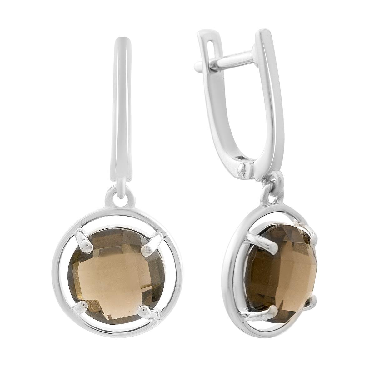 

Silver earrings with natural rauchtopaz (smoky quartz) 6.525ct (2207283) смокі топазу кольору
