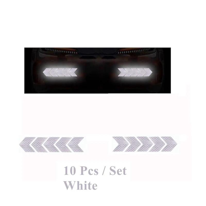 4/20pcs Car Reflective Arrow Sticker Safety Warning Sticker for Car Bumper Trunk Reflector Hazard Tape Car Styling Luminous Film