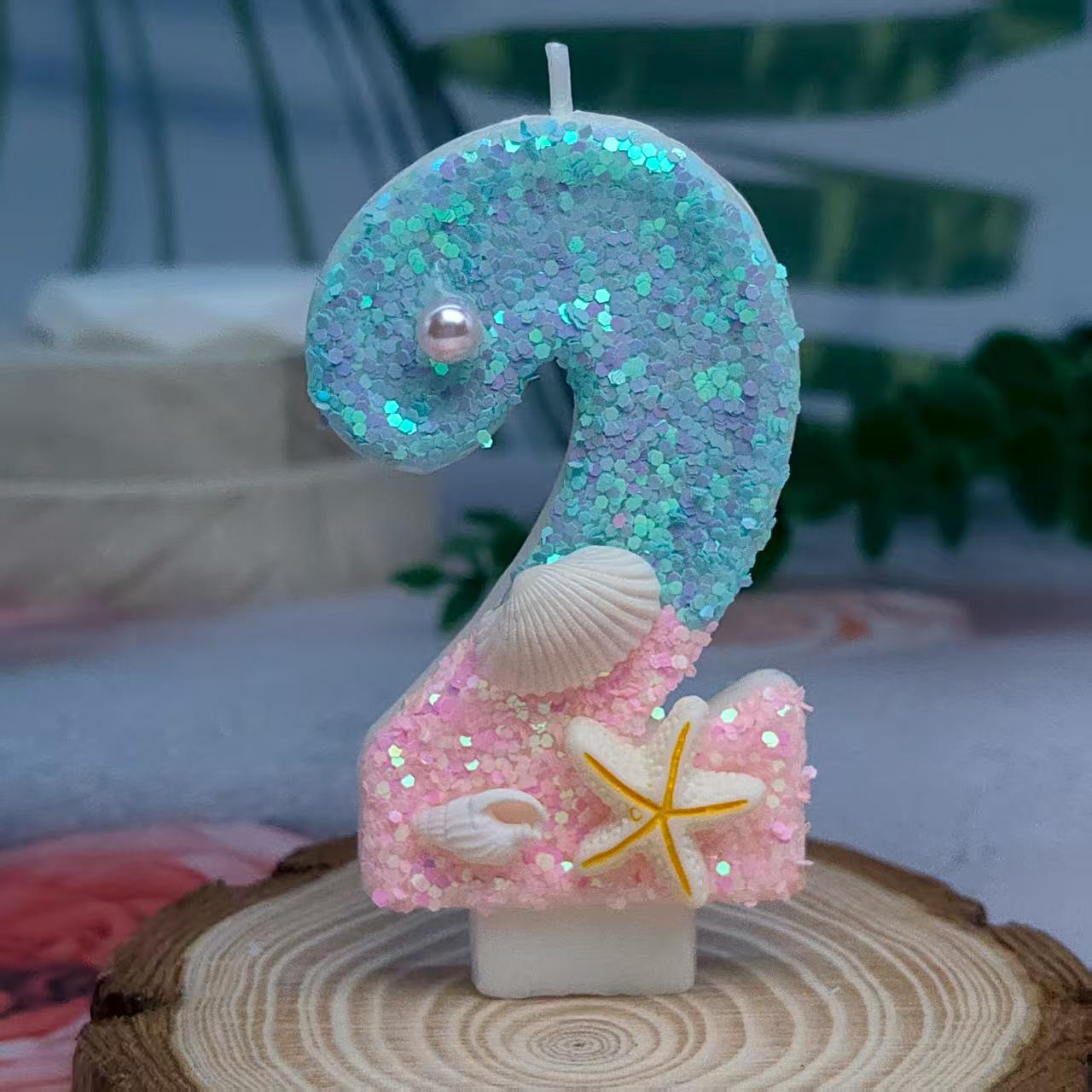 

Gradient Blue Ocean Number Birthday Candle