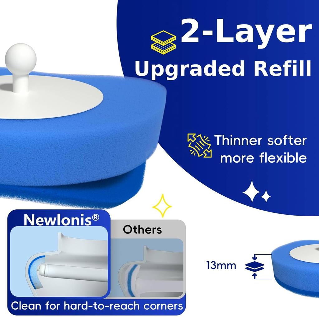 Disposable Toilet Brush Refills 48 Pcs Cleaning Scrubbers Not Compatible With Other Brands