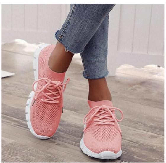 Plus Size Women's Breathable Flyknit Sneakers - 2021 Spring/Autumn Collection