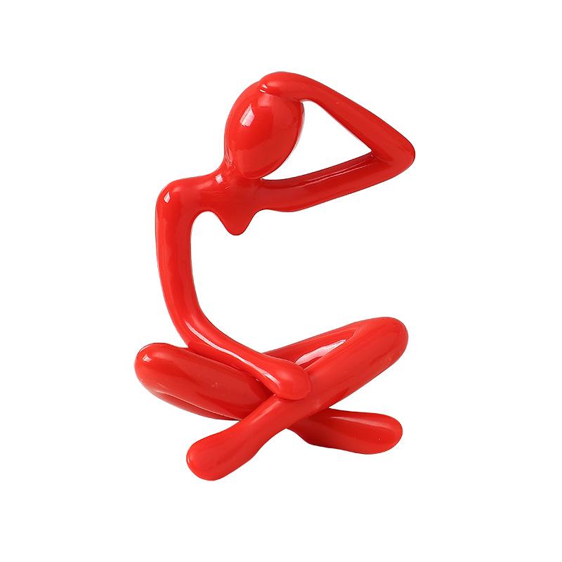 Abstrakte Yoga Denker Ornament: Niedliche Plastikfigur zur Wohnzimmerdekoration