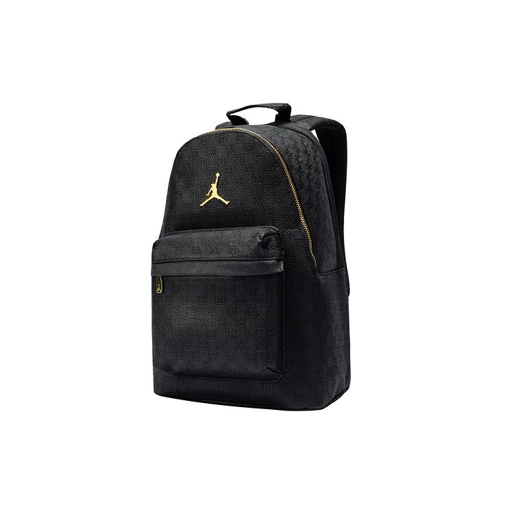 Jordan Monogram Series Gold Label 23L Synthetic Leather Backpack Unisex Backpack Black JD2543012AD-001