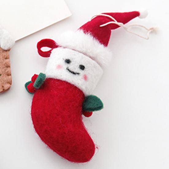 Christmas Tree Decorations Felt Ornament, Handmade Wool Santa Candy Cane House Winter Holiday Decor Snowman Hanging for Tree, Home Party Unique
