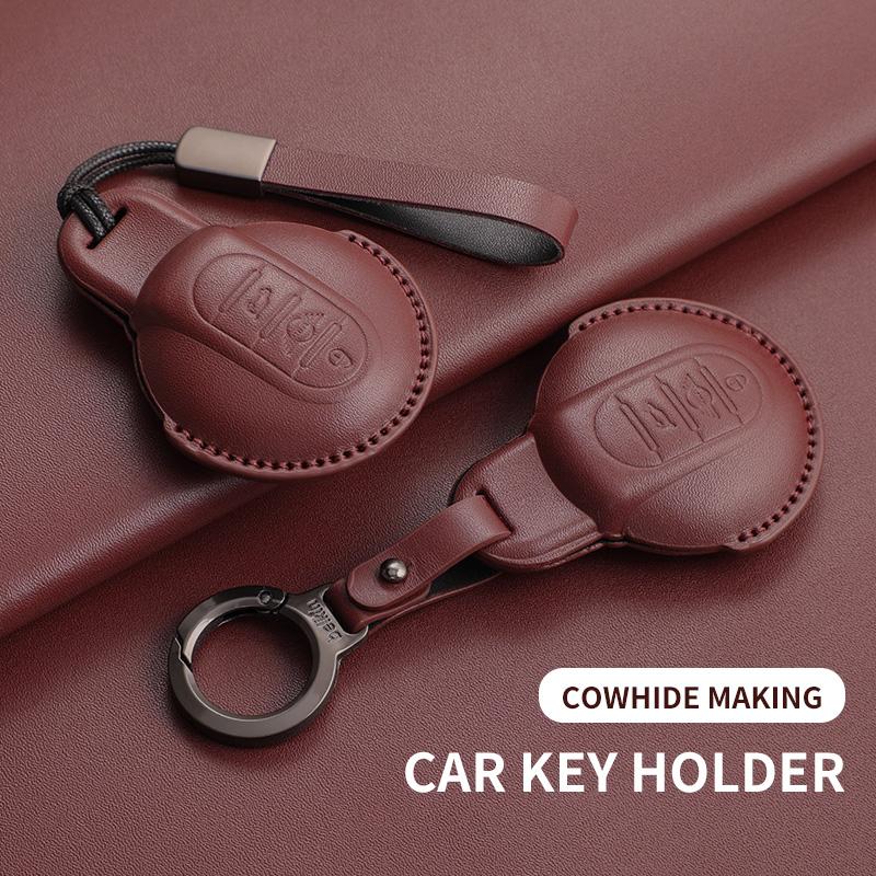 Kožený kryt na klíče od auta pro BMW MINI COOPER S ONE JCW F54 F55 F56 F57 F60 CLUBMAN COUNTRYMAN Držák na dálkový ovladač Shell Keychain