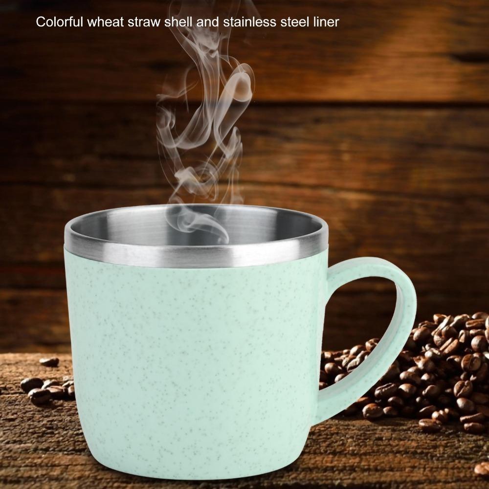 Insulated Wheat Straw Cup Stainless Steel Travel Mug Coffee Mug Water Cup Office Use