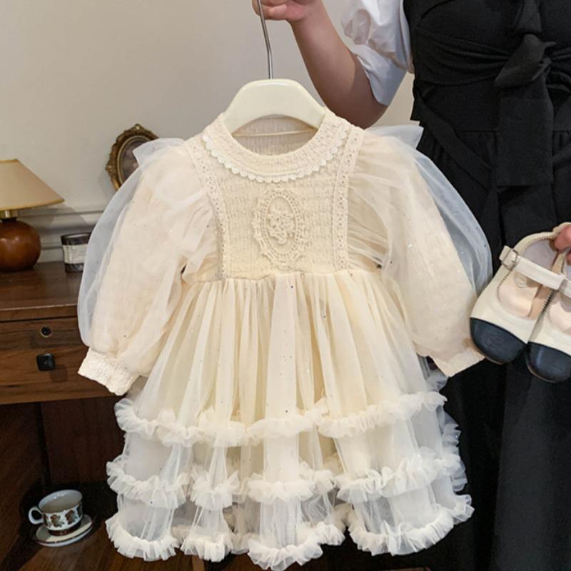 Autumn New Girls Mesh Fashion All-match Dress