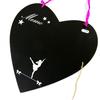 Les Trésors De Lily [L7759] - 'Ballerina' Black Pink Slate Memo Board - 25x25 Cm