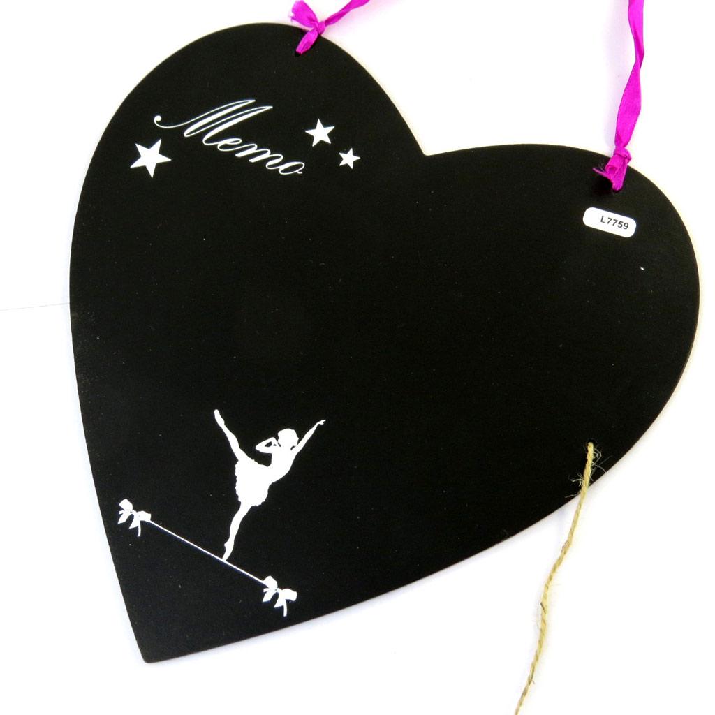 Les Trésors De Lily [L7759] - 'Ballerina' Black Pink Slate Memo Board - 25x25 Cm